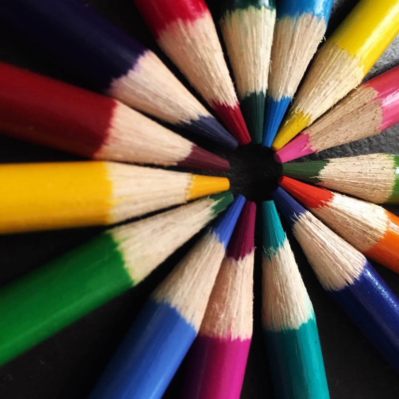 A set of coloured pencils